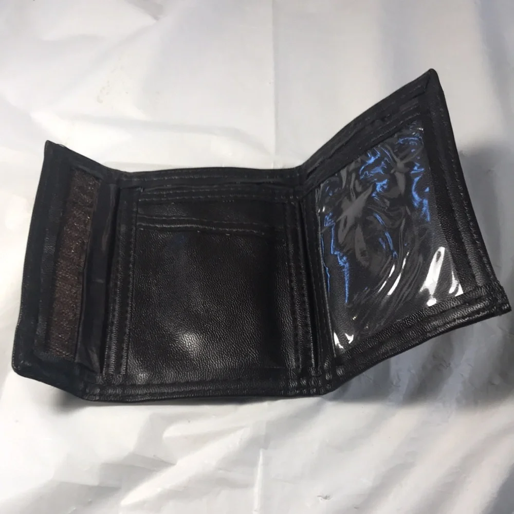 Vintage Ox Blood and Brown Patchwork Reptile Print Leather Biker Western Wallet